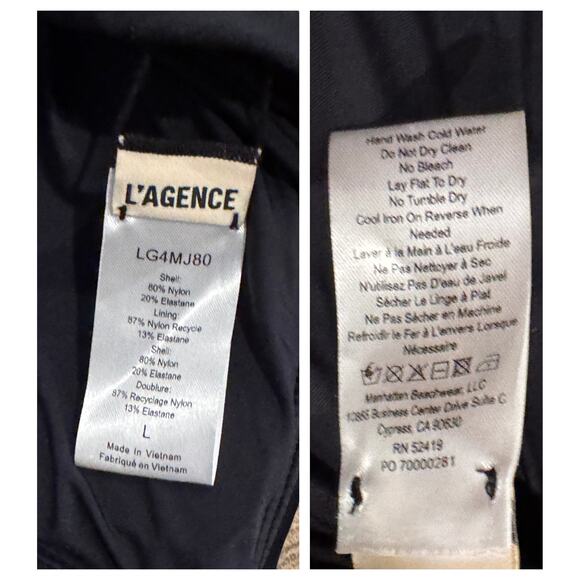 L'AGENCE Annabelle Solids Triangle Bikini Top Size Large - Picture 6 of 8